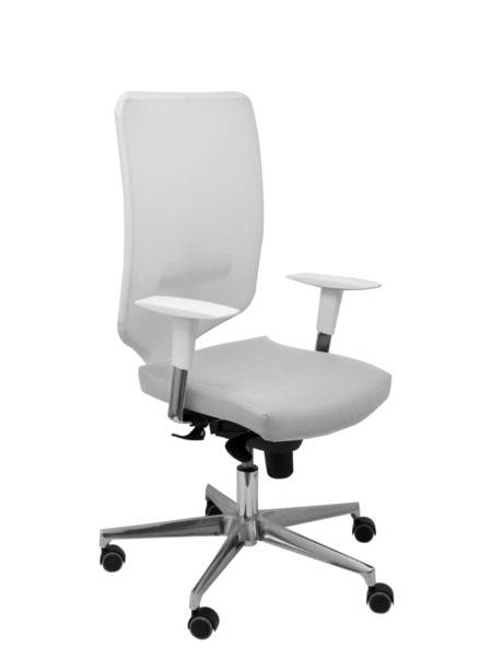 Silla de oficina Ossa blanca similpiel gris (1)