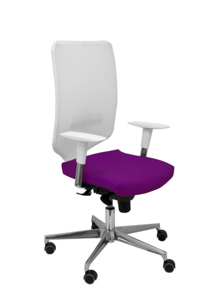 Silla de oficina Ossa blanca similpiel morado