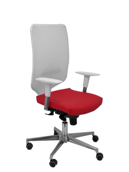 Silla de oficina Ossa blanca similpiel rojo (1)