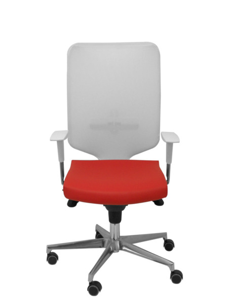 Silla de oficina Ossa blanca similpiel rojo (2)