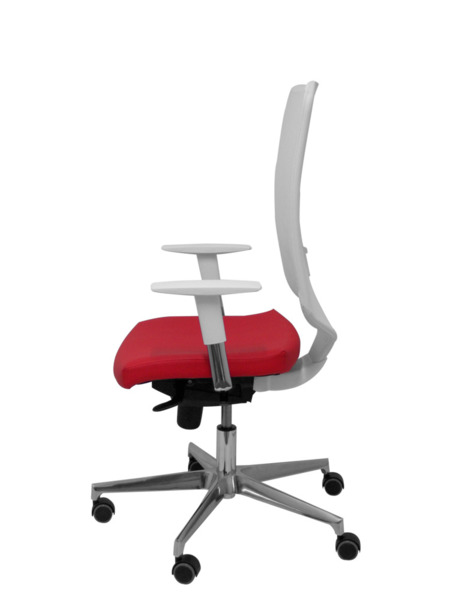 Silla de oficina Ossa blanca similpiel rojo (4)