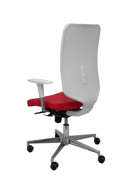 Silla de oficina Ossa blanca similpiel rojo (5)