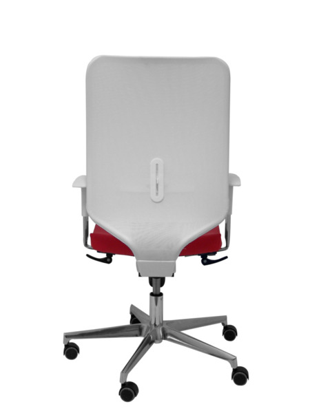 Silla de oficina Ossa blanca similpiel rojo (6)