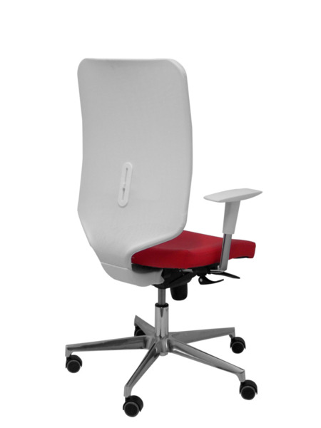 Silla de oficina Ossa blanca similpiel rojo (7)