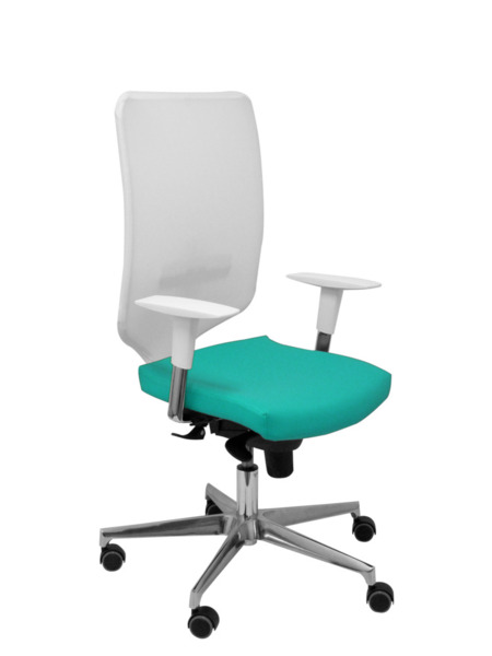 Silla de oficina Ossa blanca similpiel verde (1)