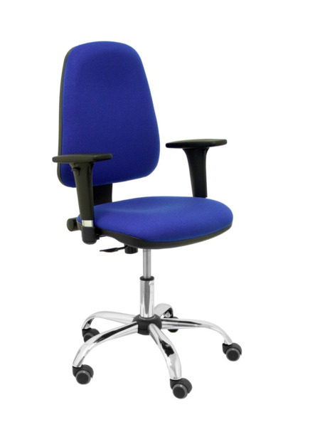 Silla de oficina Socovos bali azul brazos regulables cromado (1)