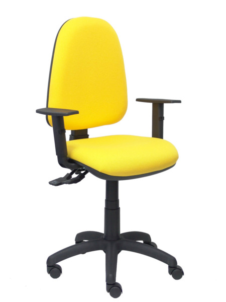 Silla de oficina Tribaldos amarillo con brazos regulables