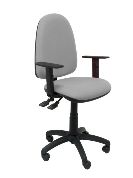 Silla de oficina Tribaldos gris claro con brazos regulables