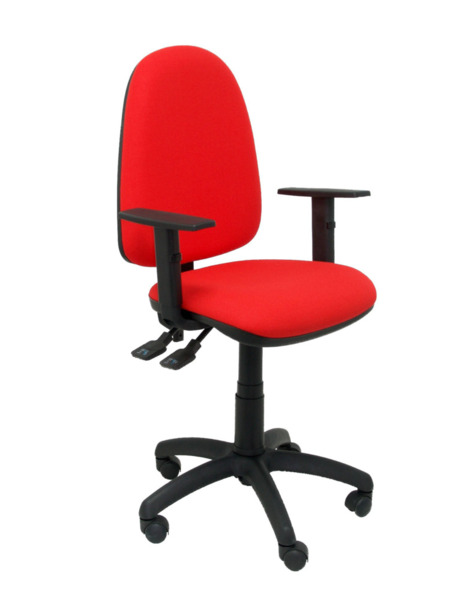 Silla de oficina Tribaldos rojo con brazos regulables