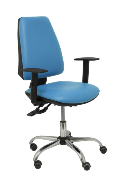 Silla Elche S 24 horas similpiel azul claro