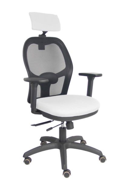 Silla Jorquera traslack malla negra asiento bali blanco brazos 3D cabecero regulable (1)