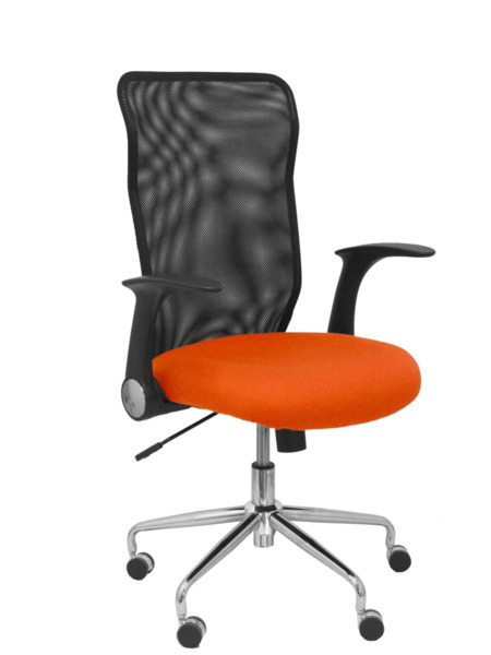 Silla Minaya respaldo malla negro asiento bali naranja oscuro (1)