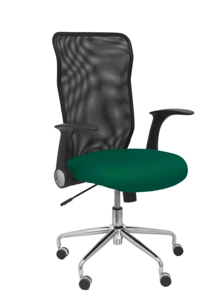 Silla Minaya respaldo malla negro asiento bali verde botella (1)