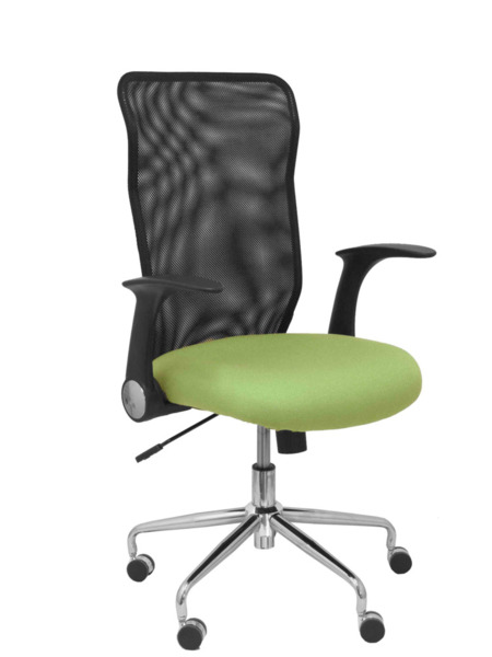 Silla Minaya respaldo malla negro asiento bali verde oliva