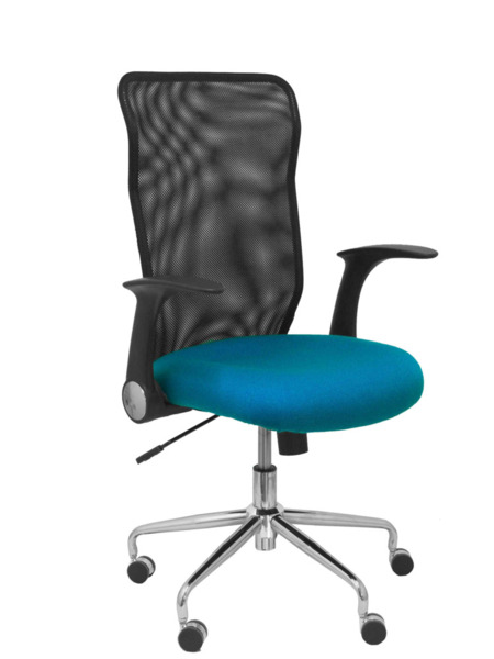 Silla Minaya respaldo malla negro asiento bali verde petróleo