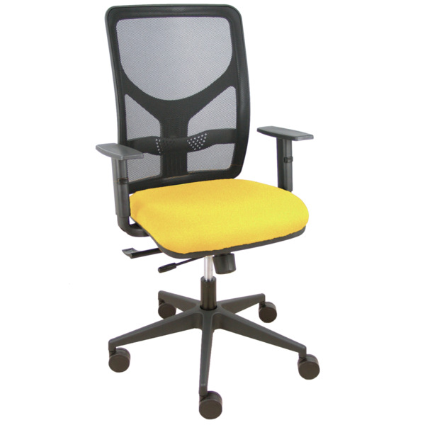 Silla Motilla traslack malla negra asiento bali amarillo brazo regulable