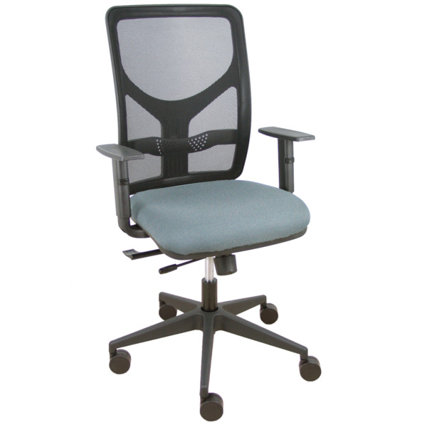 Silla Motilla traslack malla negra asiento bali gris brazo regulable