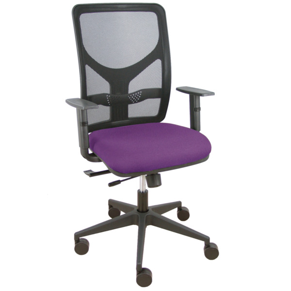 Silla Motilla traslack malla negra asiento bali morado brazo regulable