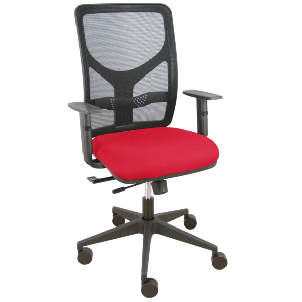 Silla Motilla traslack malla negra asiento bali rojo brazo regulable