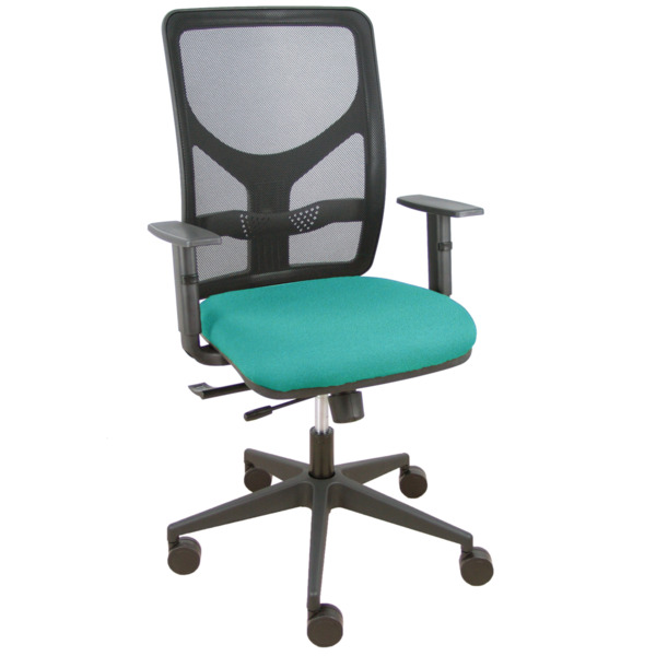 Silla Motilla traslack malla negra asiento bali turquesa brazo regulable