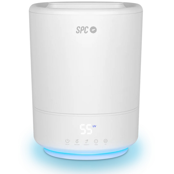 SPC Evadne Humidificador Ultrasonico e Inteligente 4.5L - Temporizador hasta 12h - Modo Automatico, Manual y Noche - Color Blanc