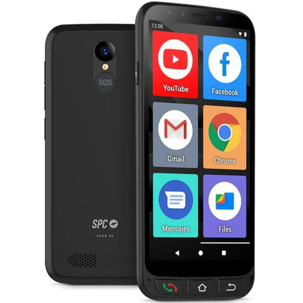 SPC Zeus 4G Pro Smartphone 5.5" - Especial para Personas Mayores - Boton SOS - Capacidad 64GB - 4GB de RAM - Color Negro