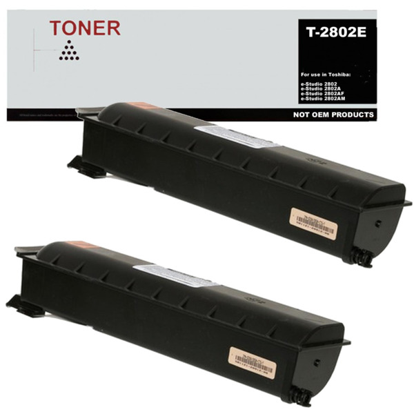 T-2802E pack 2 cartuchos de toner compatible con Toshiba 6AJ00000248 / 6AJ00000189 / 6AJ00000158