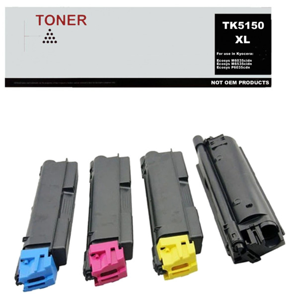 TK5150 XL pack 4 cartuchos de toner compatible con Kyocera TK5150K TK5150C TK5150M TK5150Y