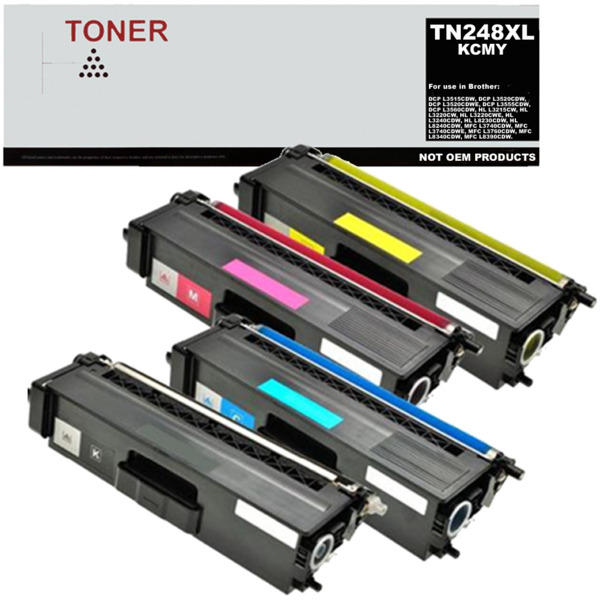 TN248XL pack 4 toner KCMY compatible con Brother TN248XLBK TN248XLC TN248XLM TN248XLY