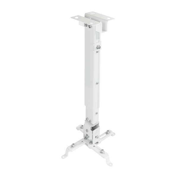 Tooq Soporte Universal de Techo para Proyector - Inclinable y Giratorio - Peso Max 20Kg - Color Blanco