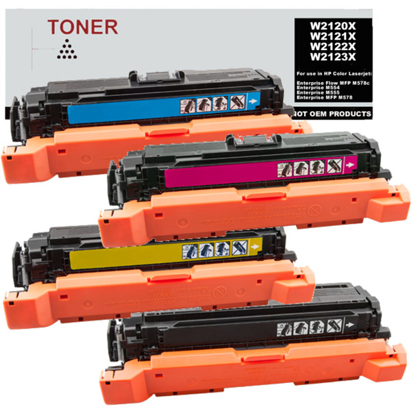 W2120X W2121X W2122X W2123X pack 4 cartuchos de toner compatible con HP 212X