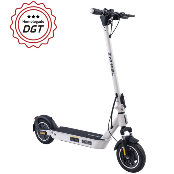 Zwheel ZFox Max Artic White Patinete Electrico Motor 400W - Homologado DGT - Velocidad hasta 25Km/h - Autonomia hasta 50km - 3 M